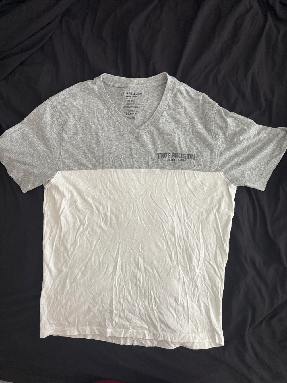 True Religion Men’s Two-Tone V-Neck Tee